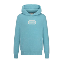 CHRISTIAN DIOR COUTURE HOODED SWEATSHIRT BLUE CASHMERE FLEECE - Z015