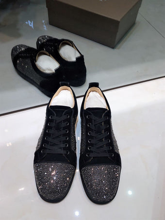 CHRISTIAN LOUBOUTIN LOUIS JUNIOR STRASS SNEAKERS - C023