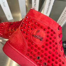 CHRISTIAN LOUBOUTIN LOUIS ORLATO SPIKED SUEDE HIGH-TOP SNEAKERS - C010