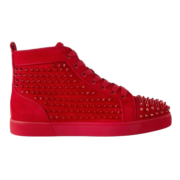 CHRISTIAN LOUBOUTIN LOUIS ORLATO SPIKED SUEDE HIGH-TOP SNEAKERS - C010