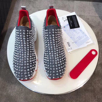 CHRISTIAN LOUBOUTIN SPIKES SOCK DONNA FLAT NEOPRENE SNEAKERS - C051