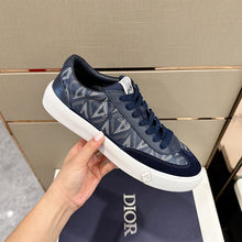 DIOR 101 NAVY BLUE CD DIAMOND CANVAS SMOOTH CALFSKIN - I104