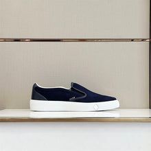 DIOR B101 NAVY BLUE SUEDE AND SMOOTH CALFSKIN SLIP ON SNEAKERS - I112