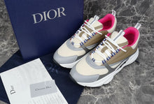 DIOR B22 SNEAKER BEIGE DEEP GREY BROWN CALFSKIN - I036