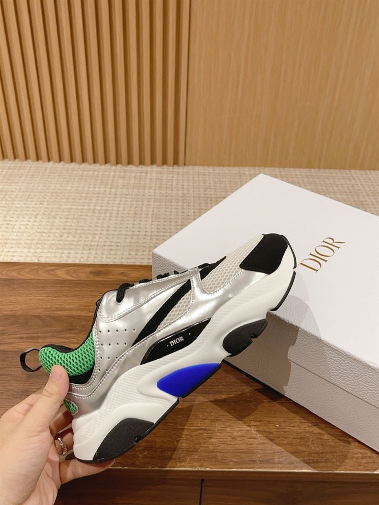 DIOR B22 SNEAKER GREEN SILVER - I034