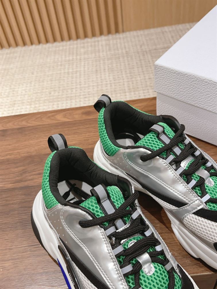 DIOR B22 SNEAKER GREEN SILVER - I034