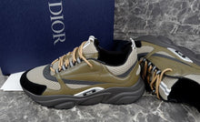 DIOR B22 SNEAKER KHAKI BLACK CALFSKIN - I033