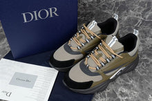 DIOR B22 SNEAKER KHAKI BLACK CALFSKIN - I033