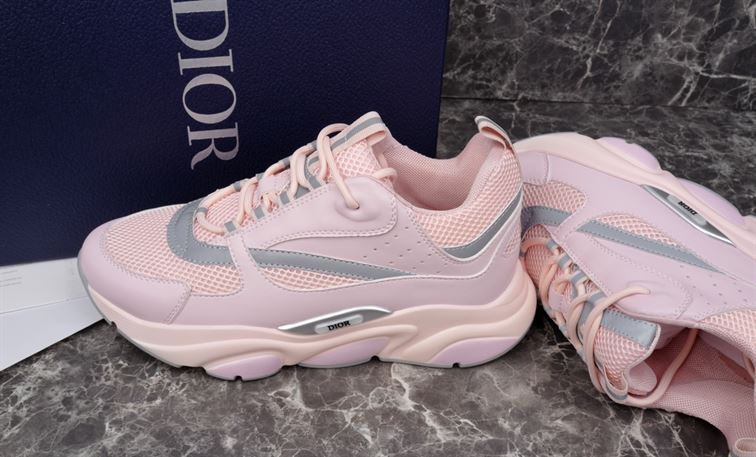 DIOR B22 SNEAKER PINK TECHNICAL MESH AND SMOOTH CALFSKIN - I064