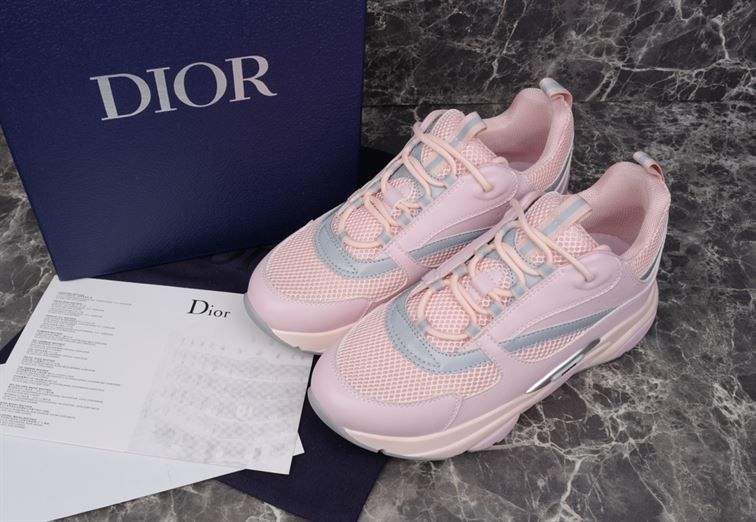 DIOR B22 SNEAKER PINK TECHNICAL MESH AND SMOOTH CALFSKIN - I064