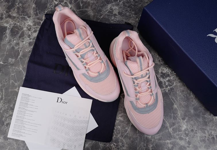 DIOR B22 SNEAKER PINK TECHNICAL MESH AND SMOOTH CALFSKIN - I064