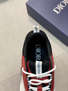 DIOR B22 SNEAKER WHITE BLACK BURGUNDY GOLD - I030