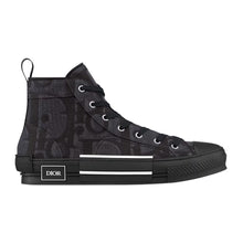 DIOR B23 HIGH-TOP SNEAKER BLACK MAXI DIOR OBLIQUE JACQUARD - I090