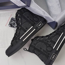 DIOR B23 HIGH-TOP SNEAKER BLACK MAXI DIOR OBLIQUE JACQUARD - I090