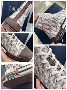 DIOR B23 HIGH-TOP SNEAKER COFFEE DIOR OBLIQUE CANVAS - I109