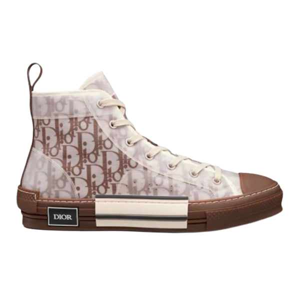 DIOR B23 HIGH-TOP SNEAKER COFFEE DIOR OBLIQUE CANVAS - I109