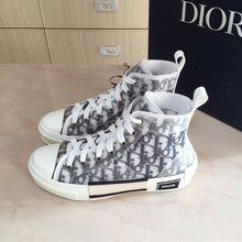 DIOR B23 HIGH-TOP SNEAKER WHITE AND BLACK DIOR OBLIQUE CANVAS - I088