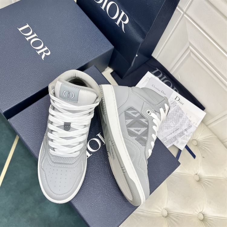 DIOR B27 HIGH-TOP SNEAKER GRAY CD DIAMOND - I077