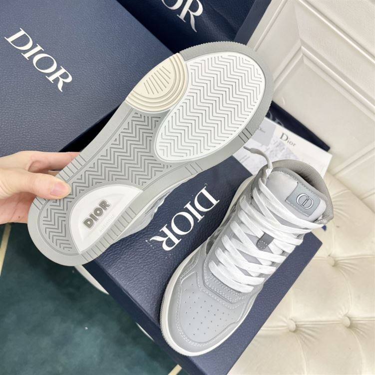 DIOR B27 HIGH-TOP SNEAKER GRAY CD DIAMOND - I077