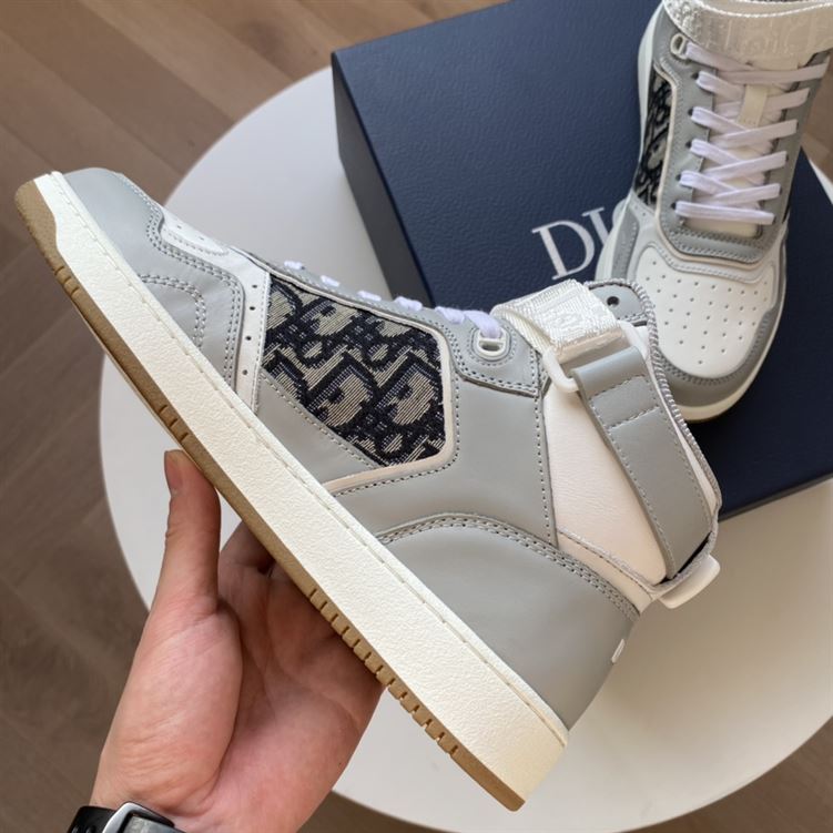 DIOR B27 HIGH-TOP SNEAKER GRAY WHITE - I078