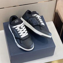 DIOR B27 LOW-TOP SNEAKER BLACK SMOOTH CALFSKIN AND CD DIAMOND CANVAS - I070