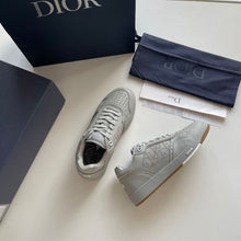 DIOR B27 LOW-TOP SNEAKER GRAY OBLIQUE LEATHER - I076