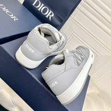 DIOR B27 LOW-TOP SNEAKER GRAY SMOOTH CALFSKIN AND CD DIAMOND CANVAS - I072