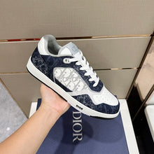 DIOR B27 LOW-TOP SNEAKER DENIM BLUE WHITE DIOR TEARS OBLIQUE GALAXY LEATHER - I065