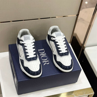 DIOR B27 LOW-TOP SNEAKER DENIM BLUE WHITE DIOR TEARS OBLIQUE GALAXY LEATHER - I065