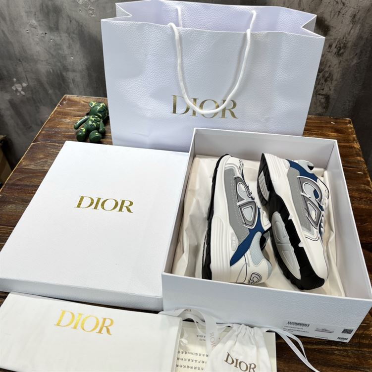 DIOR B30 SNEAKER CREAM MESH YELLOW TECHNICAL FABRIC - I114