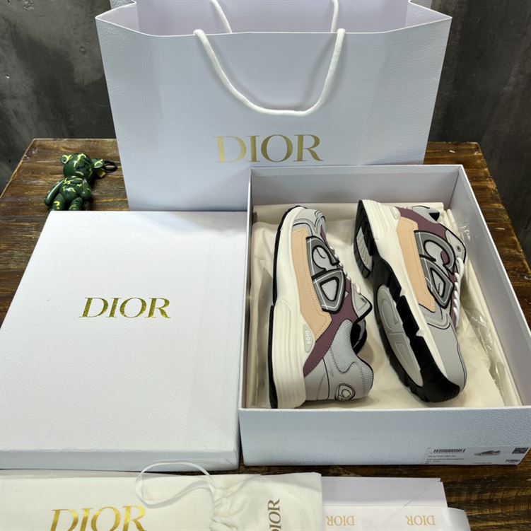 DIOR B30 SNEAKER GRAY MESH WITH LIGHT GREEN BEIGE AND LAVENDER - I118