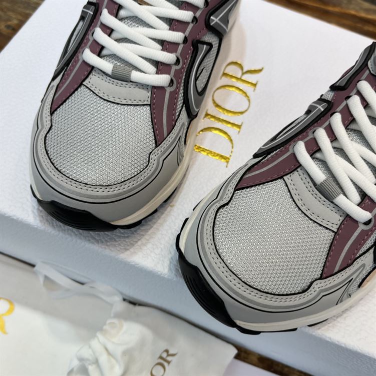 DIOR B30 SNEAKER GRAY MESH WITH LIGHT GREEN BEIGE AND LAVENDER - I118