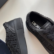 DIOR B33 SNEAKER BLACK SMOOTH CALFSKIN OBLIQUE RAISED EMBROIDERY - I107