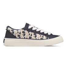 DIOR B33 SNEAKER NAVY BLUE SMOOTH CALFSKIN OBLIQUE RAISED EMBROIDERY - I108