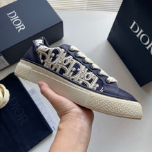 DIOR B33 SNEAKER NAVY BLUE SMOOTH CALFSKIN OBLIQUE RAISED EMBROIDERY - I108