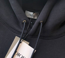 DIOR CD ICON HOODED SWEATSHIRT BLACK COTTON FLEECE - Z007