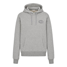 DIOR CD ICON HOODED SWEATSHIRT GRAY COTTON FLEECE - Z006