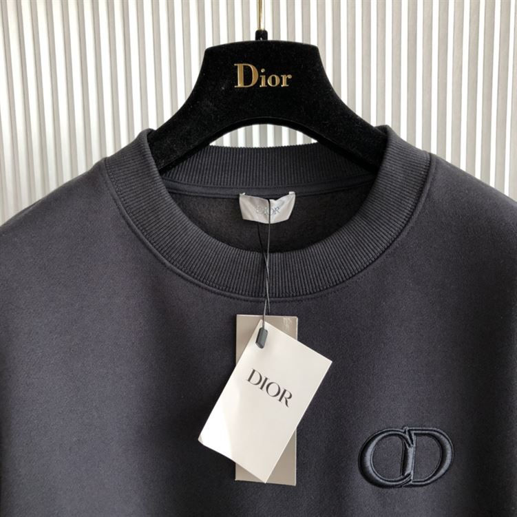 DIOR CD ICON SWEATSHIRT BLACK COTTON FLEECE - Z022