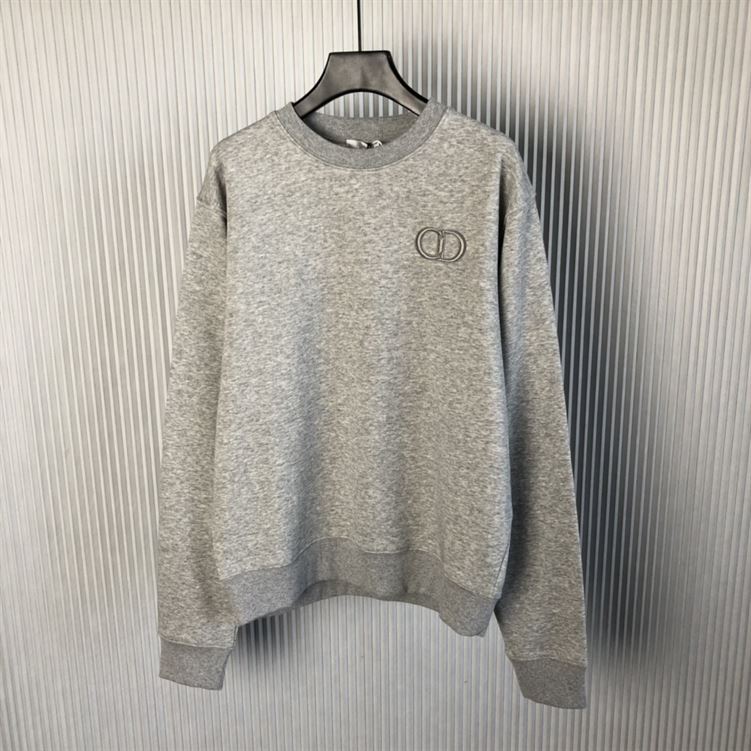 DIOR CD ICON SWEATSHIRT GRAY COTTON FLEECE - Z004