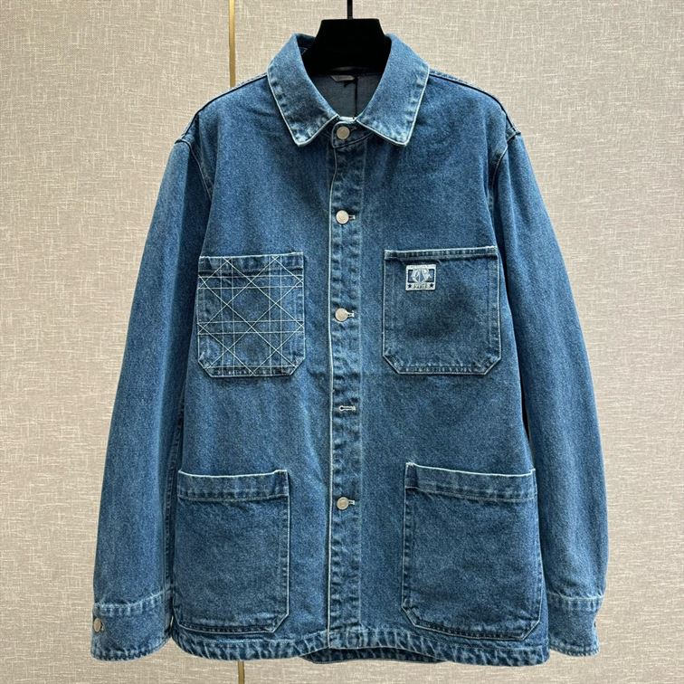 DIOR CHARM OVERSHIRT BLUE COTTON TWILL - CB001