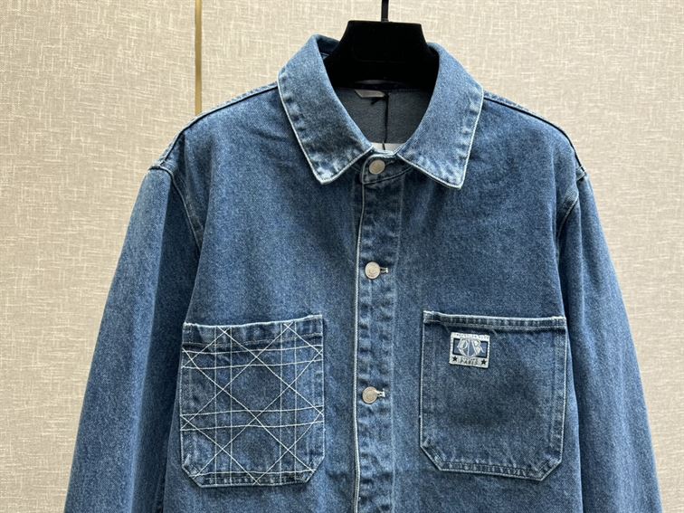 DIOR CHARM OVERSHIRT BLUE COTTON TWILL - CB001