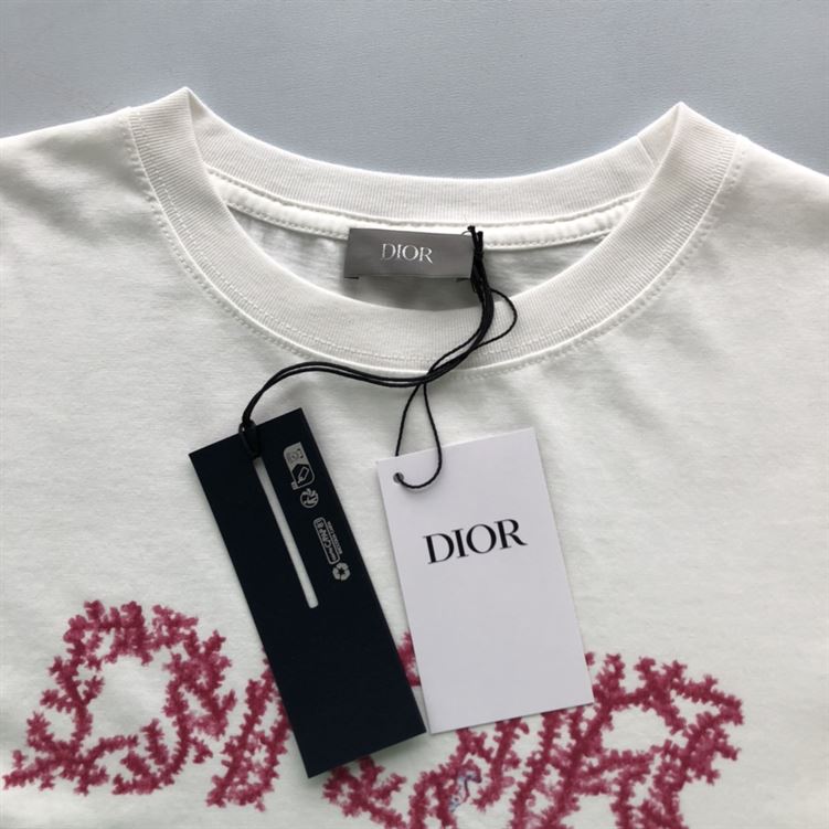 DIOR ITALIC CORAL RELAXED-FIT T-SHIRT - O007