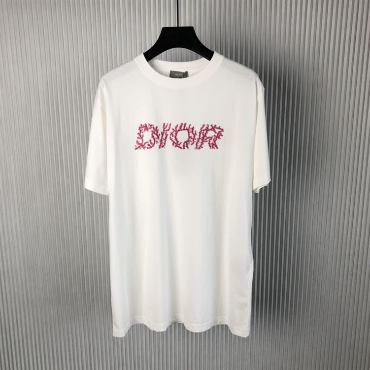 DIOR ITALIC CORAL RELAXED-FIT T-SHIRT - O007