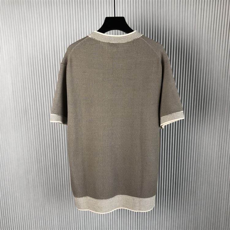 DIOR ITALIC T-SHIRT COTTON-BLEND TRAMATO KNIT - O040