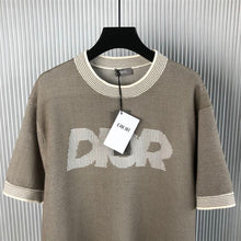 DIOR ITALIC T-SHIRT COTTON-BLEND TRAMATO KNIT - O040