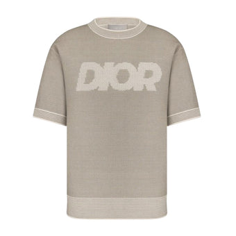 DIOR ITALIC T-SHIRT COTTON-BLEND TRAMATO KNIT - O040