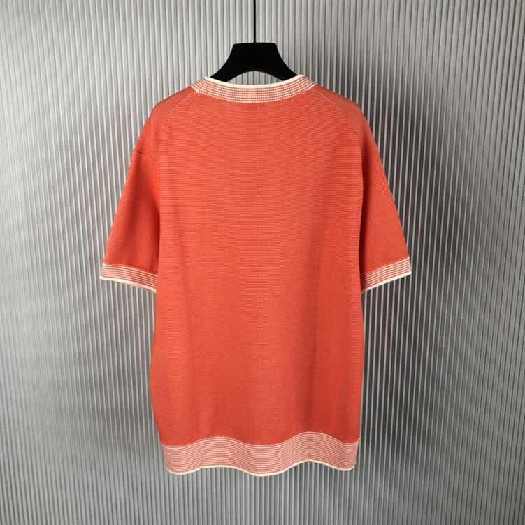 DIOR ITALIC T-SHIRT COTTON-BLEND TRAMATO KNIT - O041