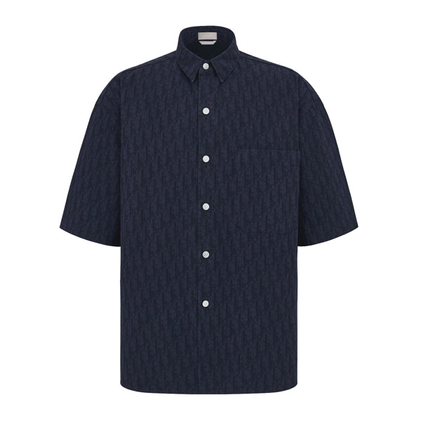 DIOR OBLIQUE NAVY BLUE DENIM SHIRT - O049