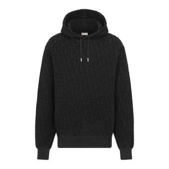 DIOR OBLIQUE RELAXED-FIT HOODED SWEATSHIRT BLACK - Z010