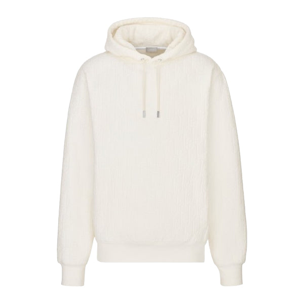 DIOR OBLIQUE RELAXED-FIT HOODED SWEATSHIRT OFF WHITE - Z012